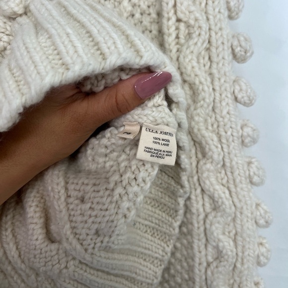 ULLA JOHNSON Verena Cable Knit Pullover Sweater in Ivory - Picture 14 of 14